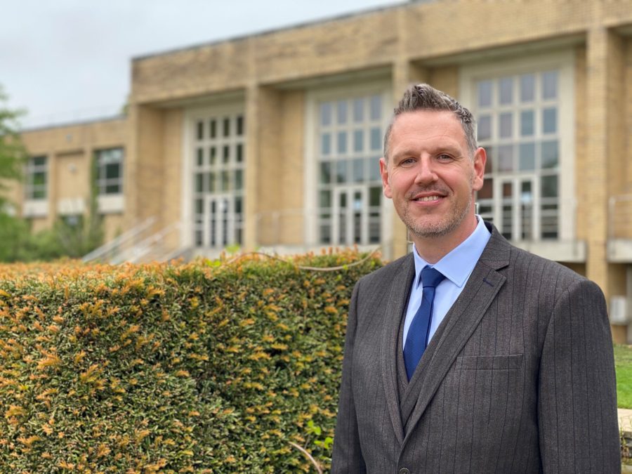 PCC John Campion outside Hindlip Hall