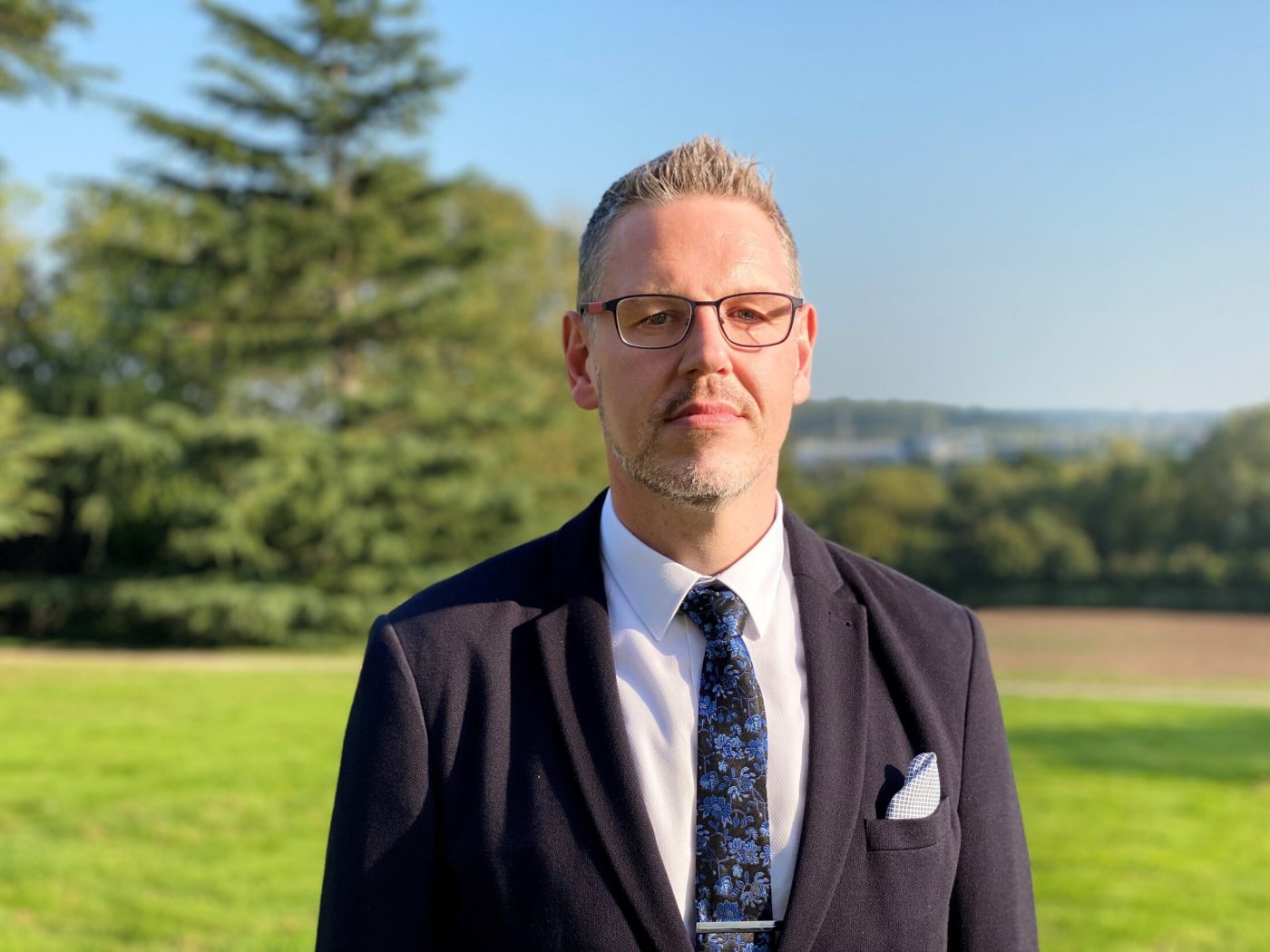 John Campion in a field