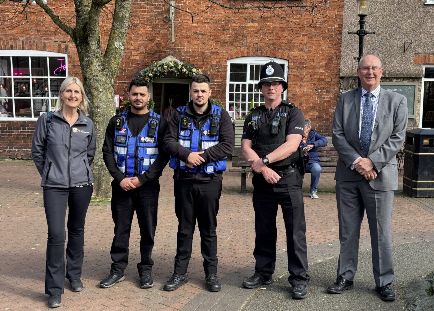 Oswestry street rangers with the APCC, police and Oswestry BID